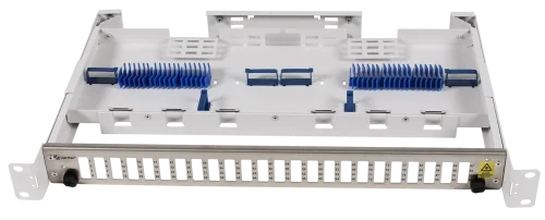 Fiberbox ODF LightMate® 19" 24xLC Quadplex 1HE obestyckad (96 fiber)