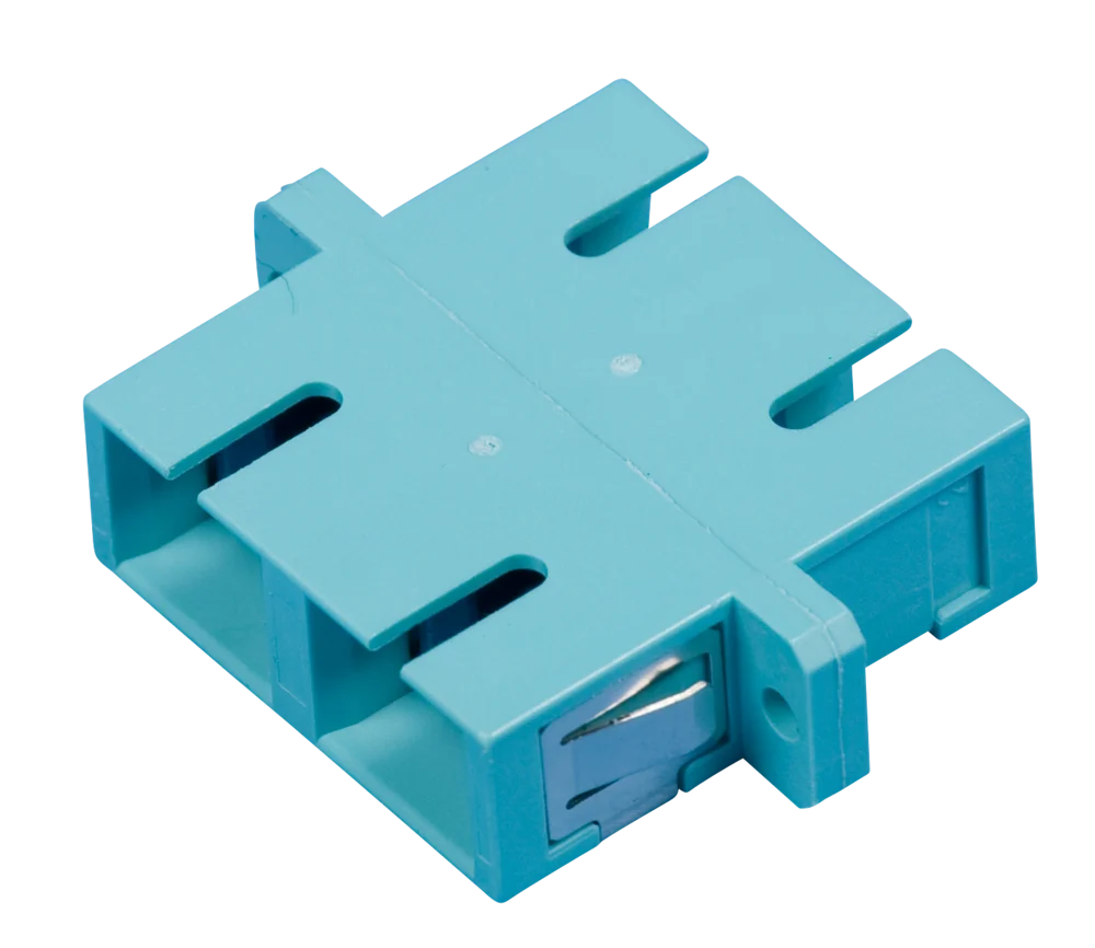 Mellanstycke Hexatronic Duplex SC/PC, fosforbrons, Aqua, OM3