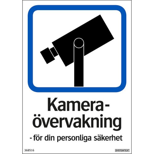 Skylt Kameraövervakning 105x148mm