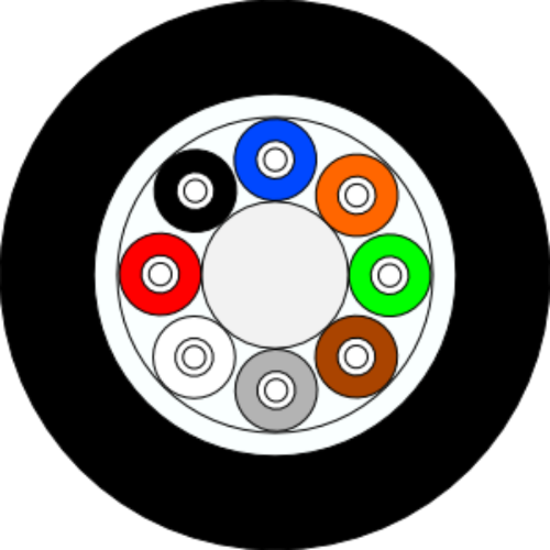 Fiberkabel TBU 8F SM (1x8F) IN/UT G652D Ø 5,9mm Svart