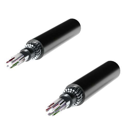 Fiberkabel GASALTLV 144F SM (18x8R) Sjökabel G652D Ø 24mm Svart