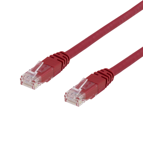 Patchkablage kat6 U/UTP Röd 250MHz Halogenfri