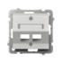 Logic Centrumplatta 2xRJ45 Keystone, vinklad, Vit