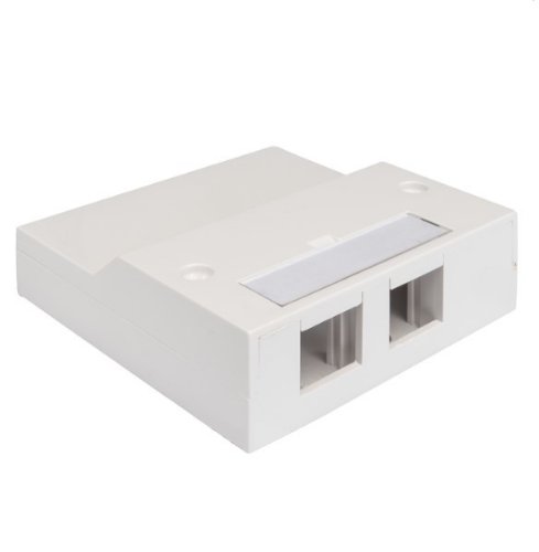 Modularuttag Corning 0256, 2xRJ45, utanpåliggande, Vit