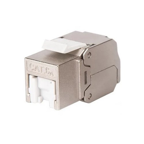 Modularjack CatMax Kat6A STP Keystone 180° Toolless med dammlucka