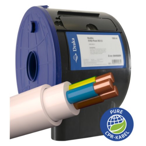 EXQ-Pure 3G1,5mm² 300/500V In/Ut Dca Ø 8,2mm (Buddy 100m) Vit LSZH