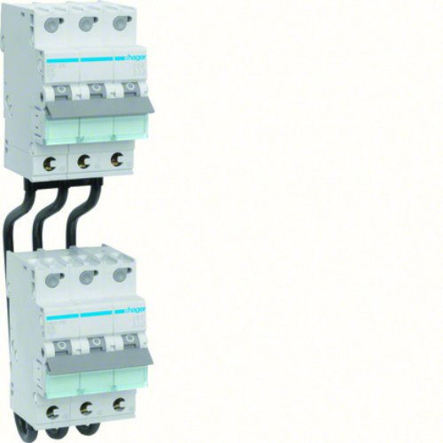 Överkopplingsbygel 3-pol 63A led.längd 125mm tvärsnitt 10mm²