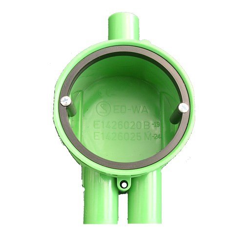 Apparatdosa 13mm Grön för enkelgips, vridbar ring, 3x16mm