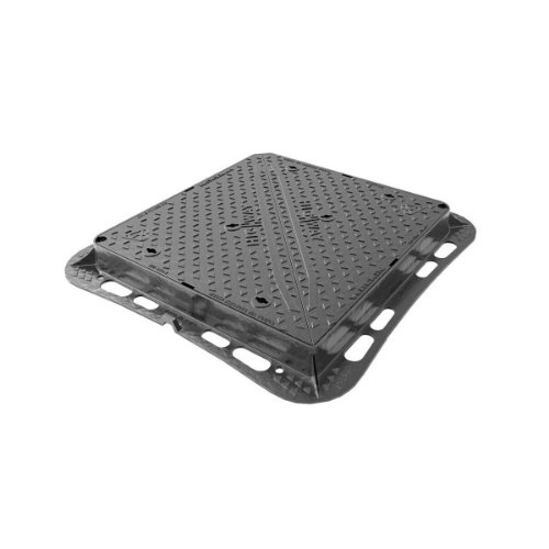 Gjutjärnslock D400 till FF9090, 2-del, fast ram, 100mm, låsbart