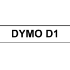 Dymo märktejp, svart text vit botten