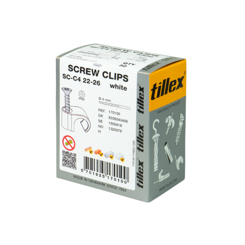 Skruvclips SC-C4 22-26 Vit med PH2 skruv (50st/fp)