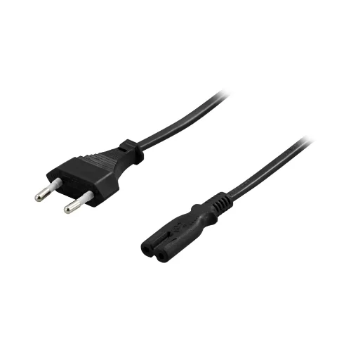Apparatkabel rak CEE 7/16 till rak IEC 60320 C7, svart