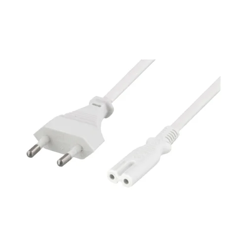 Apparatkabel rak CEE 7/16 till rak IEC 60320 C7, vit